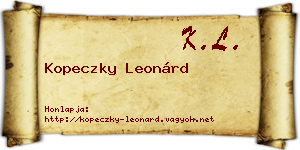 Kopeczky Leonárd névjegykártya